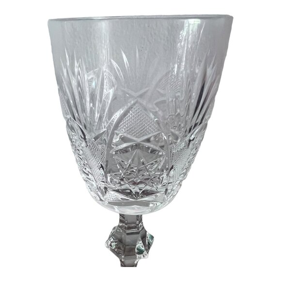 5 Crystal Cordial Goblets, Faceted Stem, 6.5 Inches Tall - Picture 8 of 10